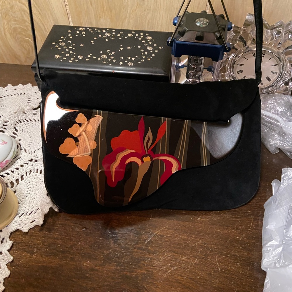 Black Floral Women's Bag